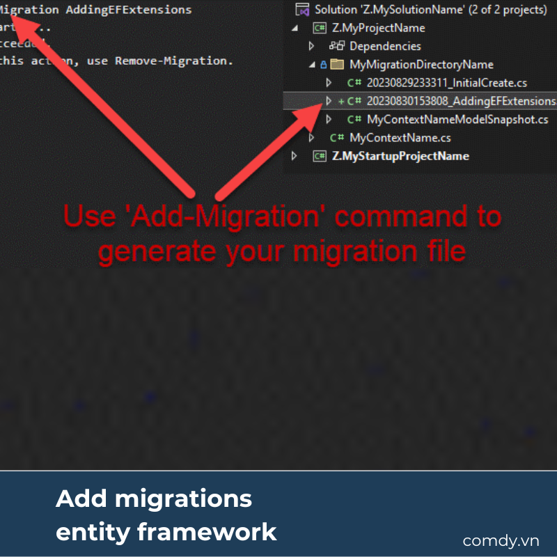 Add migrations entity framework