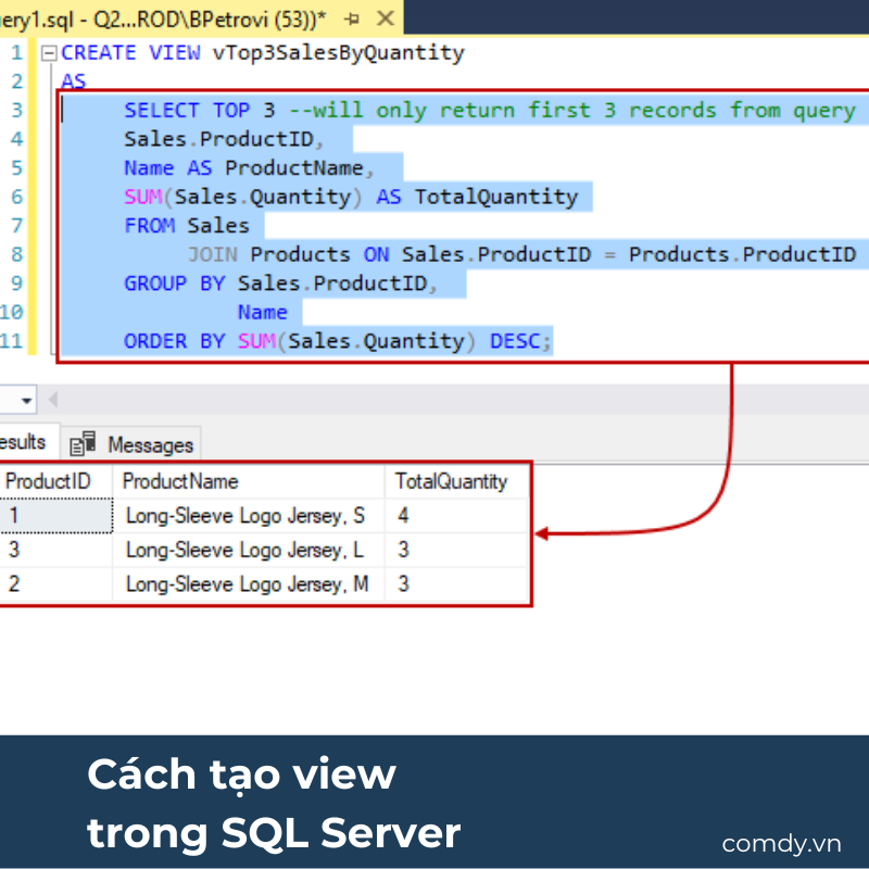 Cách tạo view trong SQL Server