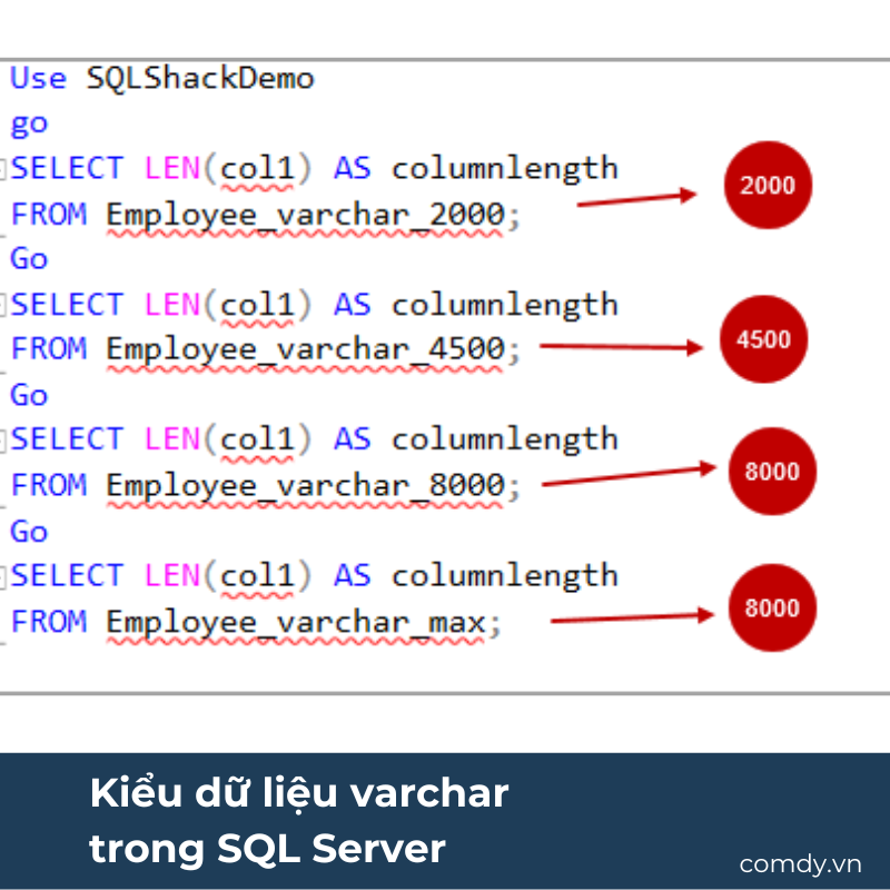 Kiểu dữ liệu varchar trong SQL Server