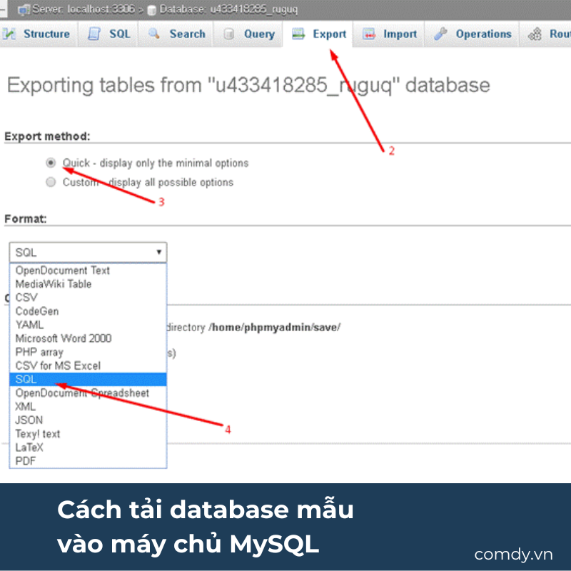 Cách tải database mẫu vào máy chủ MySQL